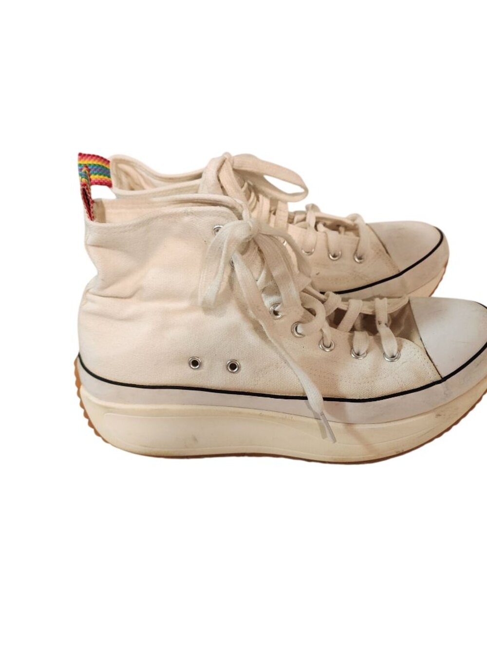 Madden Girl Winnona Flatform High-Top Sneakers Shoes Size 10 White Y2K